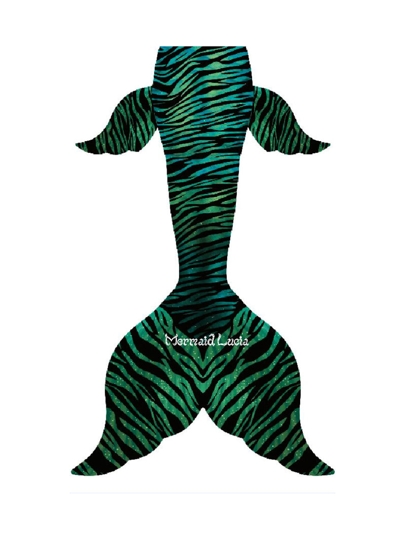 Tiger Pattern Merman Mermaid Tail