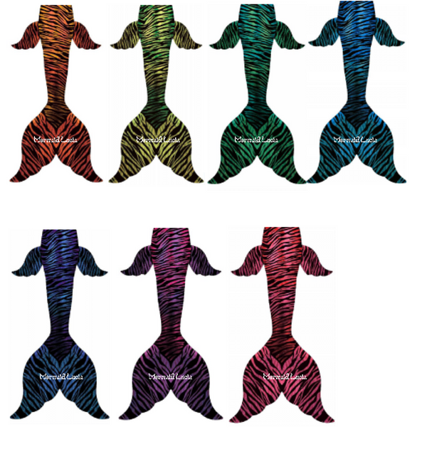 Tiger Pattern Merman Mermaid Tail