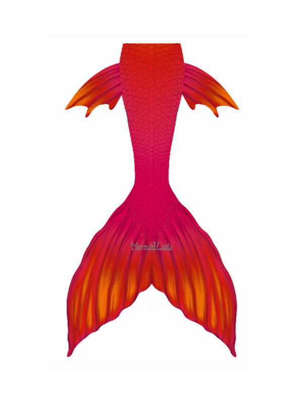 Fantasy Illusion Mermaid Tail Color 5 Red Orange