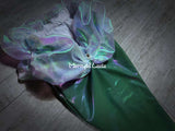 Mermaid Little Mermaid Tail 1 Reflective Fabric Teal Color