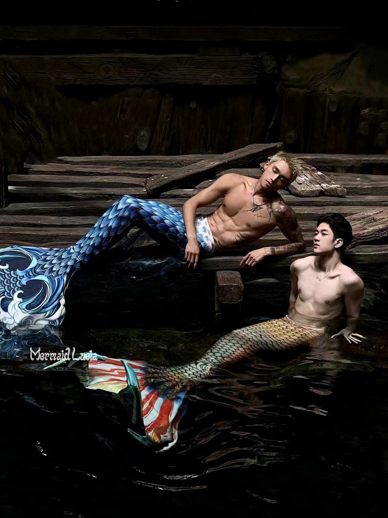 Mermen Center Merman And Mermaid