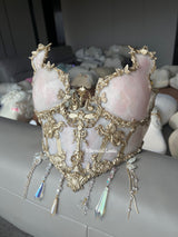 Pink Marble Color Resin Mermaid Corset Bra Top Cosplay Costume Patent-Protected