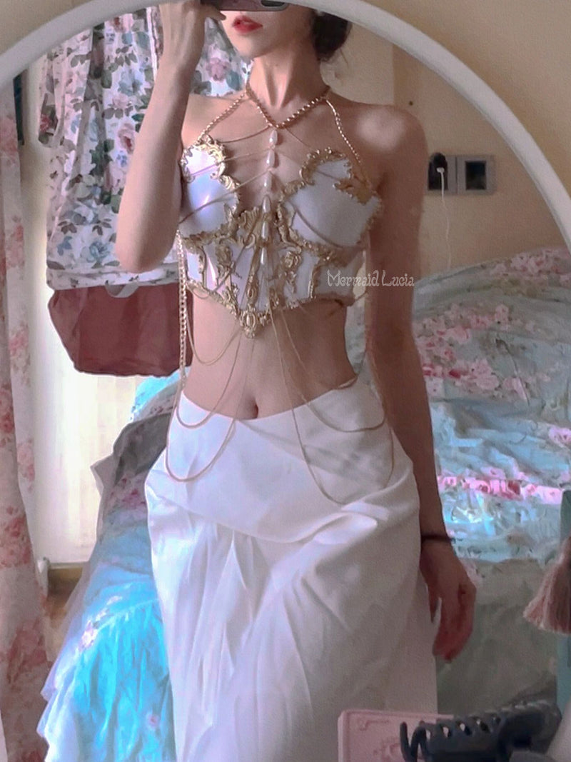 Angel Pearl Resin Mermaid Corset Bra Top Cosplay Costume Patent-Protec