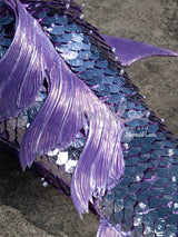 Fantasy Luxurious Haute Couture Royal Purple Silicone Mermaid Merman Tail with Monofin for Diving Swimming Cosplay