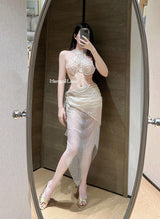 Flowing Spring Water Pearls Resin Mermaid Corset Bra Top Cosplay Costume Patent-Protected