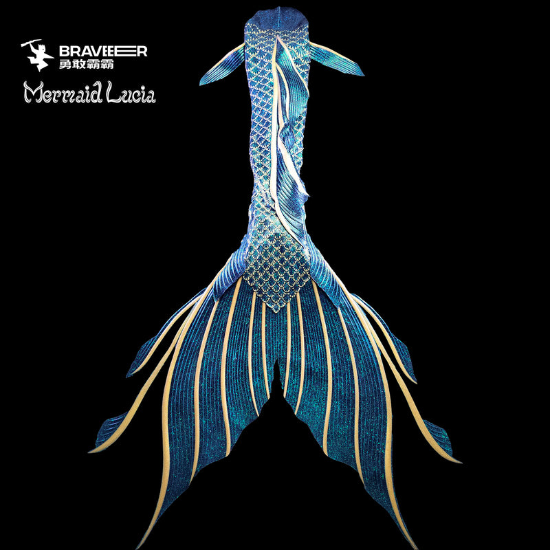 48 Ocean Dreams Series Ultralight Silicone Mermaid Merman Tail Metallic Blue