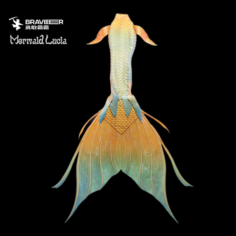 49 Ocean Dreams Series Ultralight Silicone Mermaid Merman Tail Orange Green