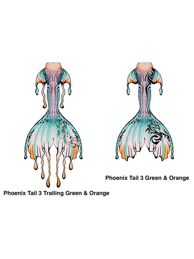 Phoenix Tail 3 Trailing Green & Orange