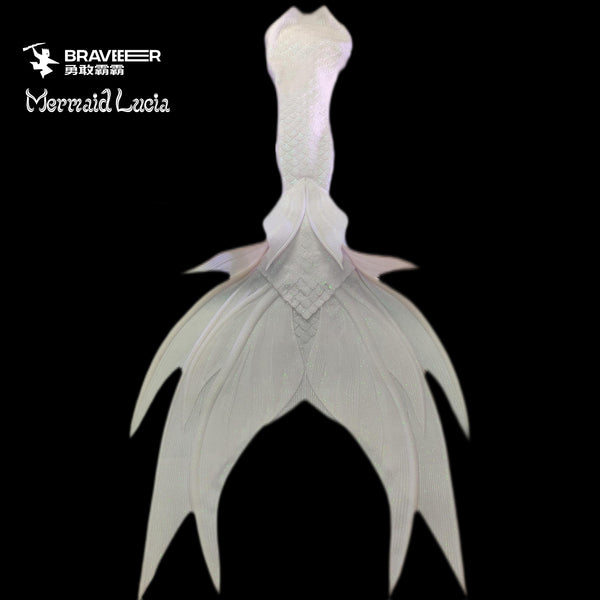 100 Siren Song Series Ultralight Silicone Mermaid Merman Tail Pure White