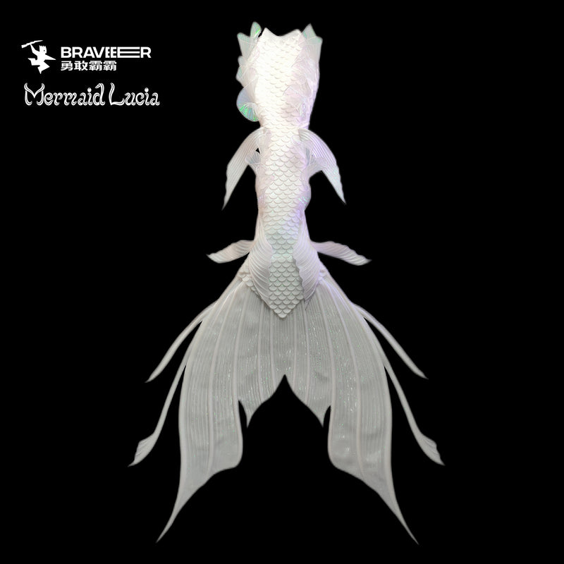 59 Ocean Dreams Series Ultralight Silicone Mermaid Merman Tail Pure White with Lace