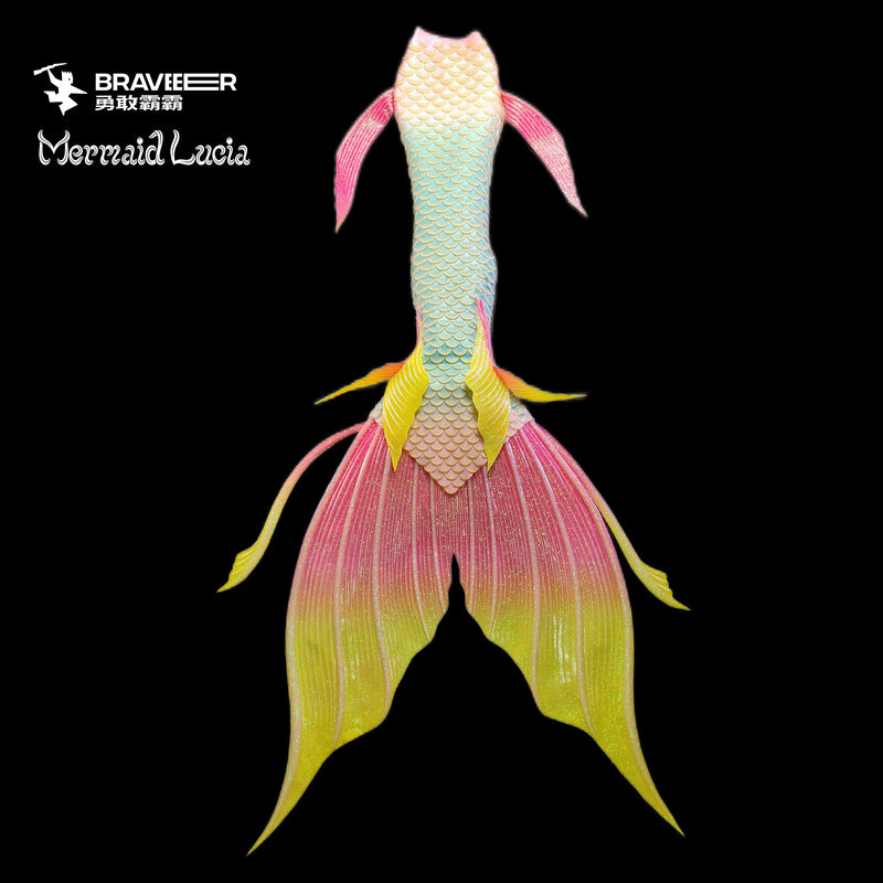 61 Ocean Dreams Series Ultralight Silicone Mermaid Merman Tail Rainbow