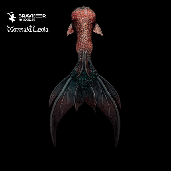 124 Reef Reverie Series Ultralight Silicone Mermaid Merman Tail Red Black