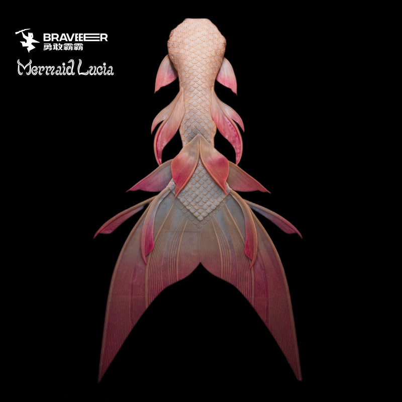 110 Siren Song Series Ultralight Silicone Mermaid Merman Tail Red White 1