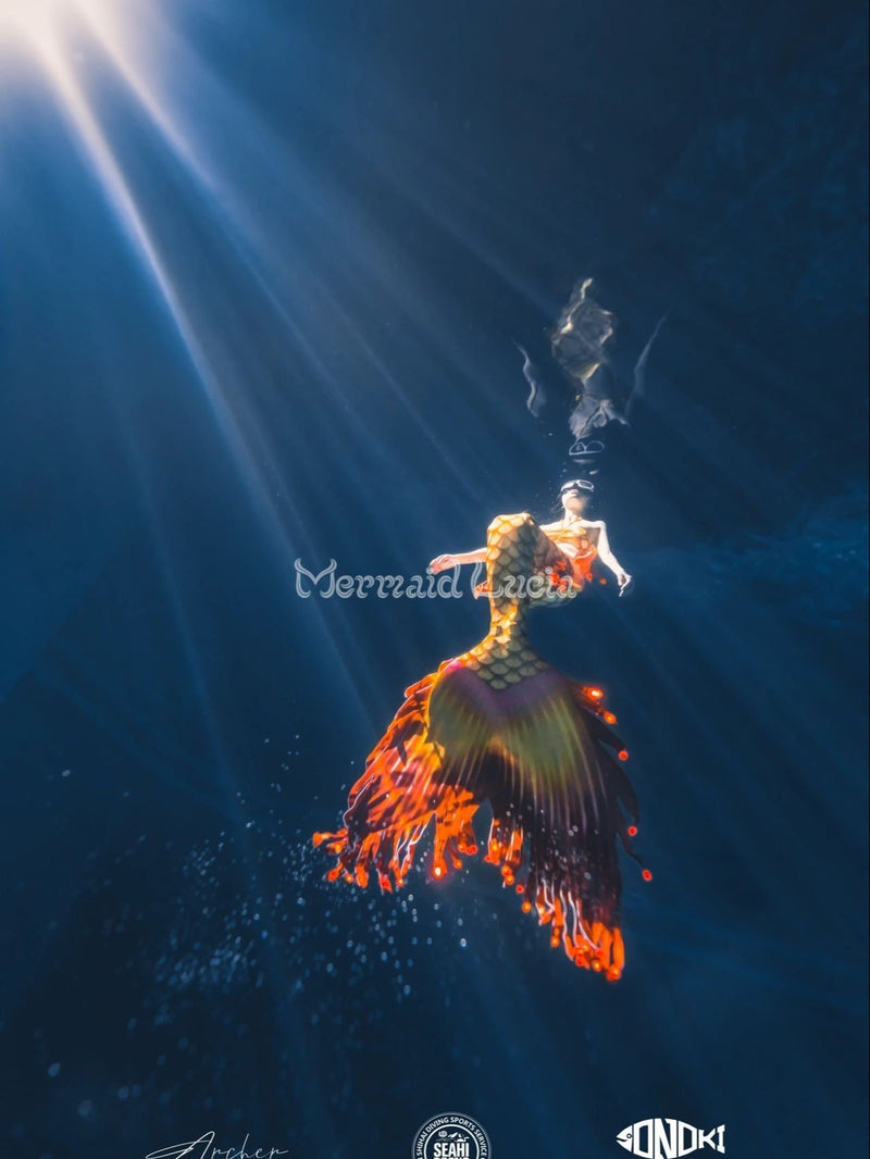 Amazing LED Mermaid Merman Tail Style 1 Yellow Red