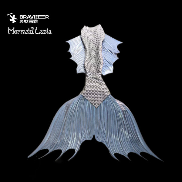 33 Fairytale Series Ultralight Silicone Mermaid Merman Tail Silver 1
