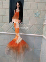 Koi Fish Mermaid Tail 8 White Orange