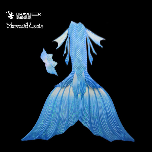 41 Fairytale Series Ultralight Silicone Mermaid Merman Tail White Blue 1