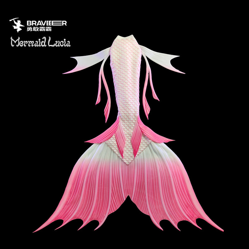 43 Fairytale Series Ultralight Silicone Mermaid Merman Tail White Pink