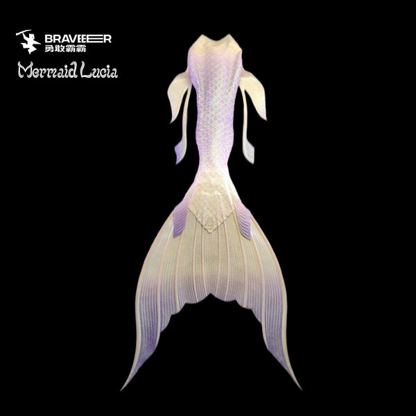 65 Ocean Dreams Series Ultralight Silicone Mermaid Merman Tail White Purple 1