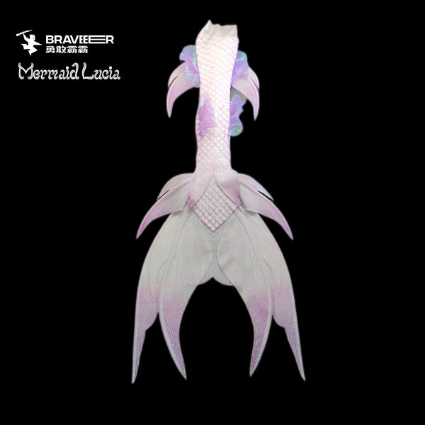 112 Siren Song Series Ultralight Silicone Mermaid Merman Tail White Purple
