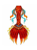 Red Water Peacock Mermaid Merman Tail