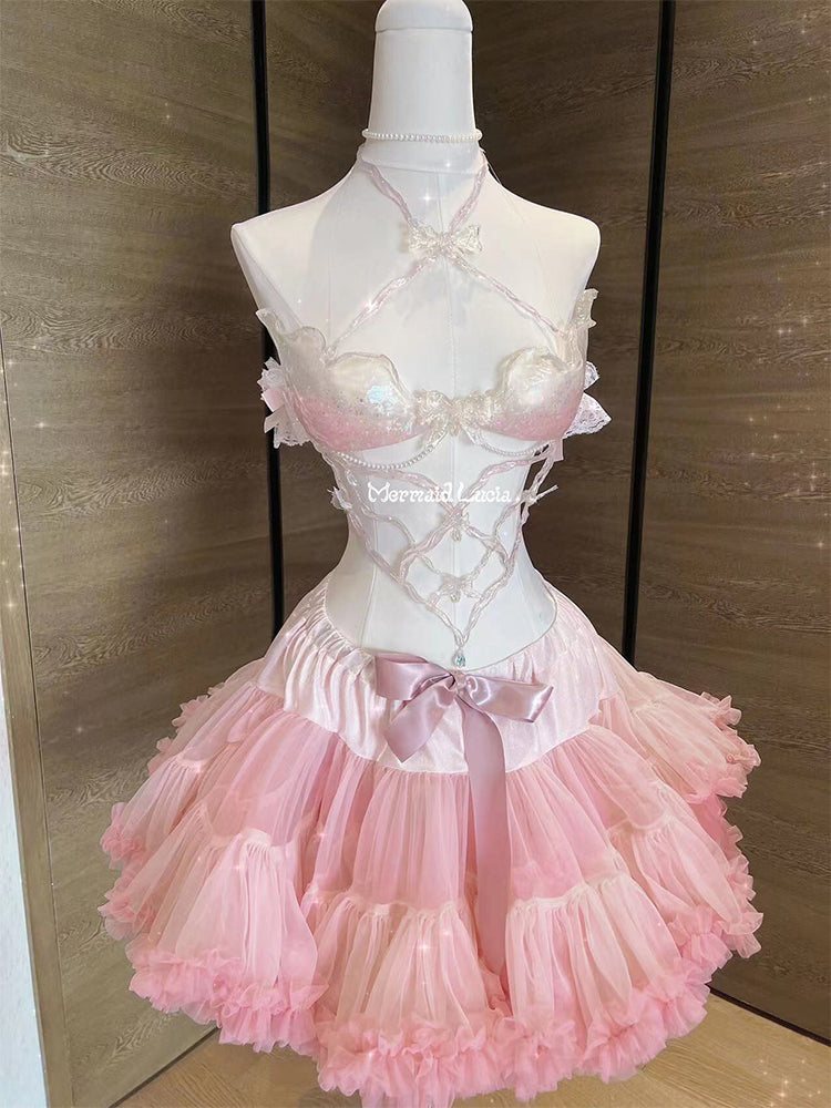 Sweetheart Ballet Crystal Girl Resin Mermaid Corset Bra Top Cosplay Costume Patent-Protected