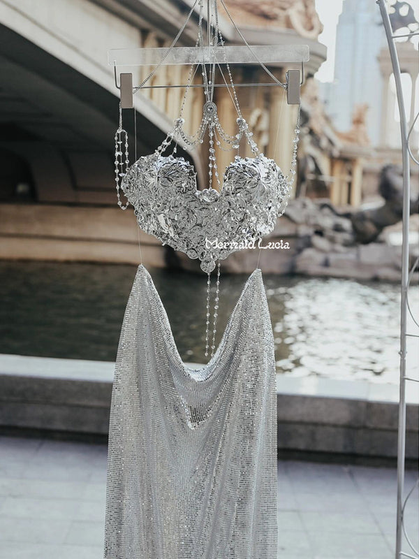 Water Mirror Resin Mermaid Corset Bra Top Cosplay Costume Patent-Protected