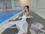 Mermaid Small Sequin Tail Color 3 White Pink