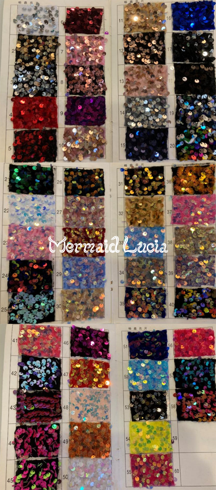 Mermaid Small Sequin Tail Color 13 Red Golden