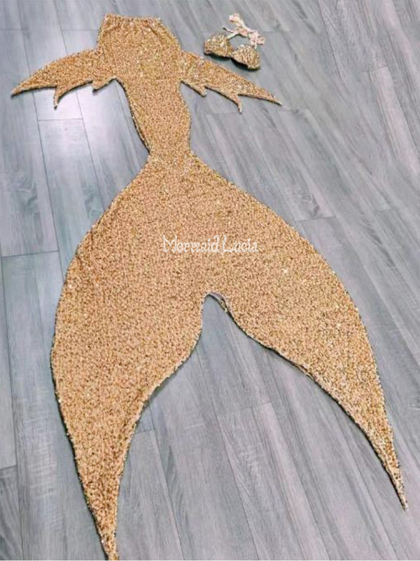 Mermaid Small Sequin Tail Color 16 Light Orange