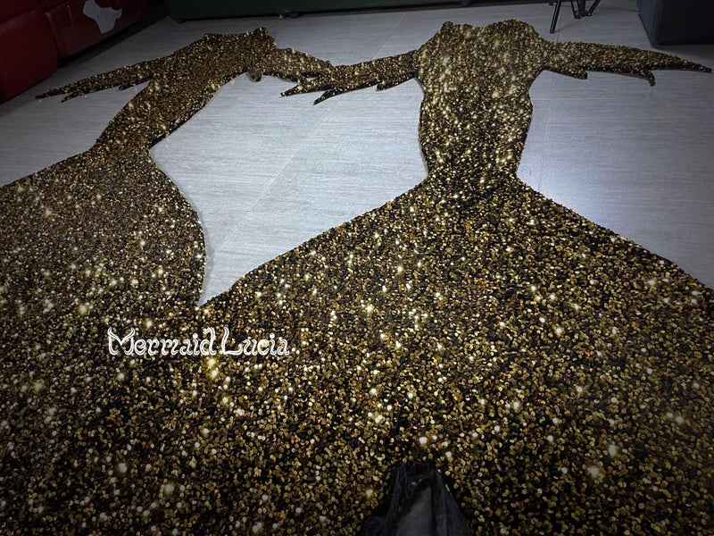 Mermaid Small Sequin Tail Color 20 Golden Black