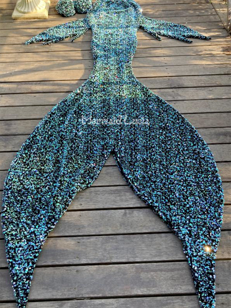 Mermaid Small Sequin Tail Color 22 Metallic Blue