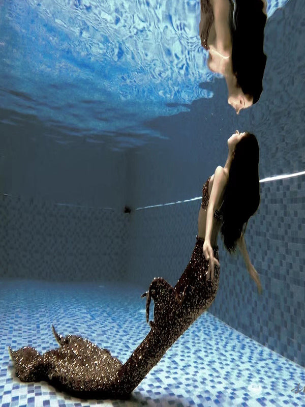 Mermaid Small Sequin Tail Color 27 Black Golden