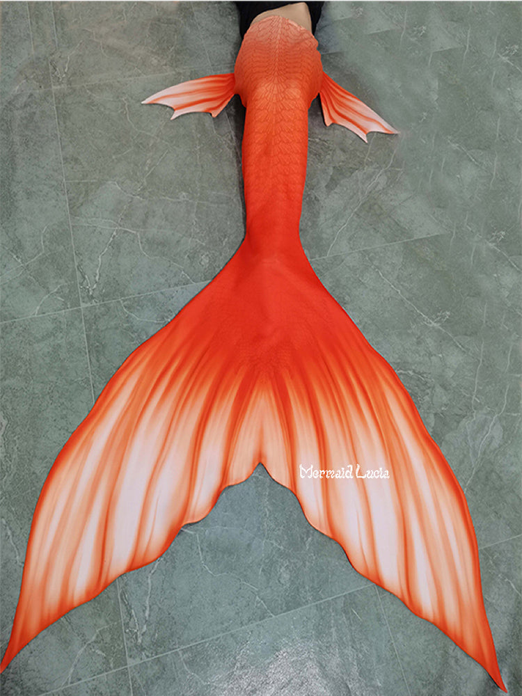 Fantasy Illusion Mermaid Tail Color 7 Orange White